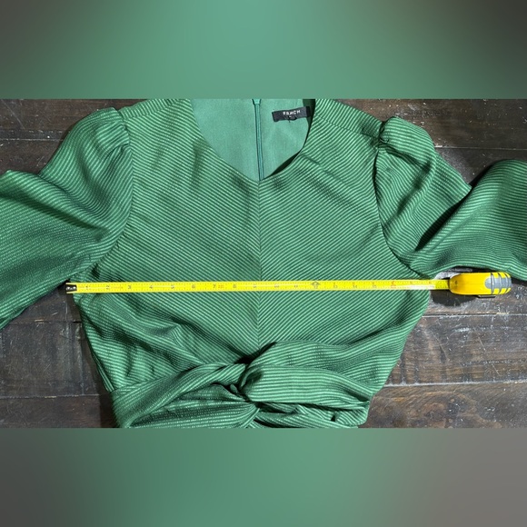 FRNCH Abelie Emerald Green Faux Wrap Midi Dress Size Small - Picture 9 of 10